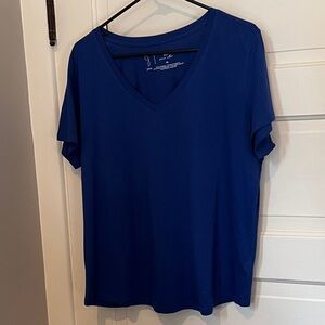 Joie Deep Blue Short Sleeve V-Neck Tee